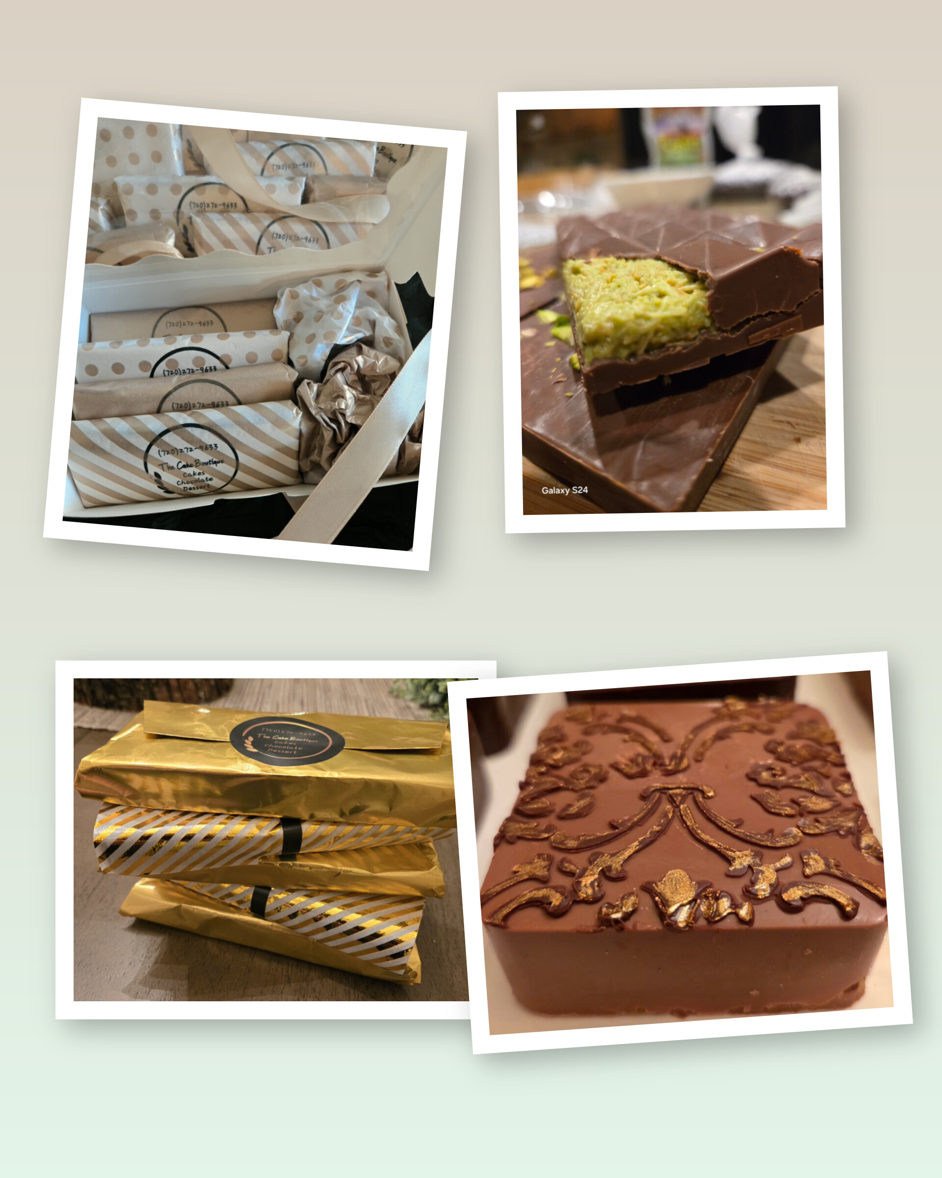 Assorted dessert cake topped with handcrafted buttercream roses