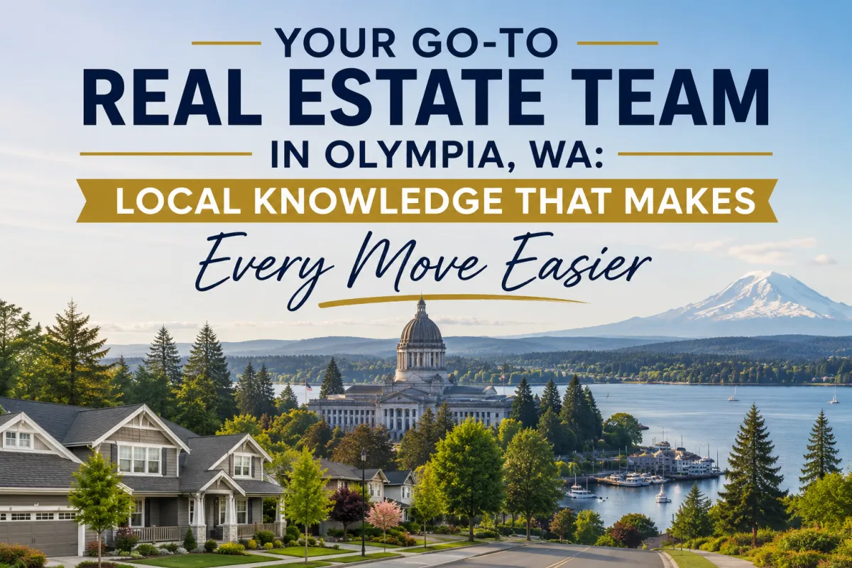 Trusted real estate team in Olympia, WA helping buyers and sellers across Olympia, Tumwater, Lacey, Ocean Shores, Westport, Long Beach, and Thurston County.