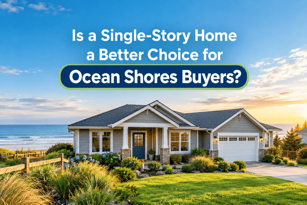 Single-story home in Ocean Shores, Washington, for home buyers