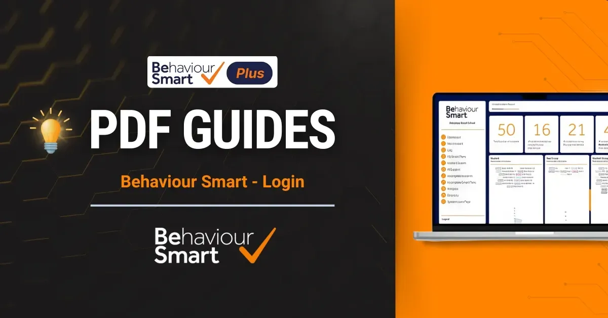 Cover Image for the Behaviour Smart login user guide PDF showing how staff access the behaviour management system.