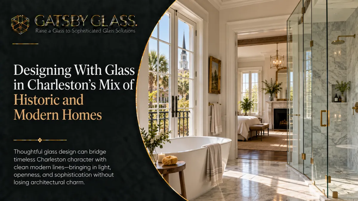 custom glass design in a Charleston historic and modern home