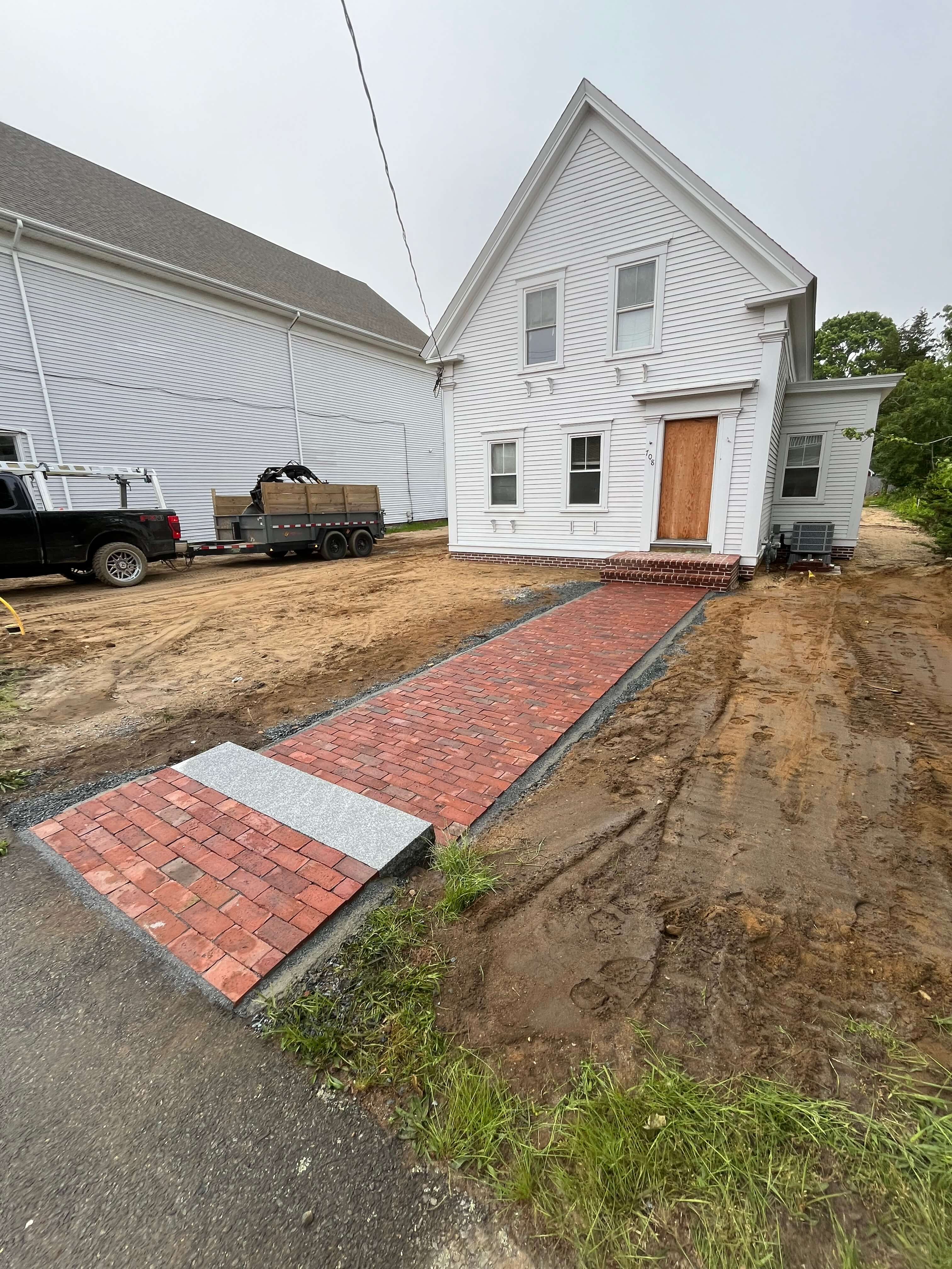 JCM Contracting Waltham MA Brick Walkway Installation Hardscape and Exterior Renovation