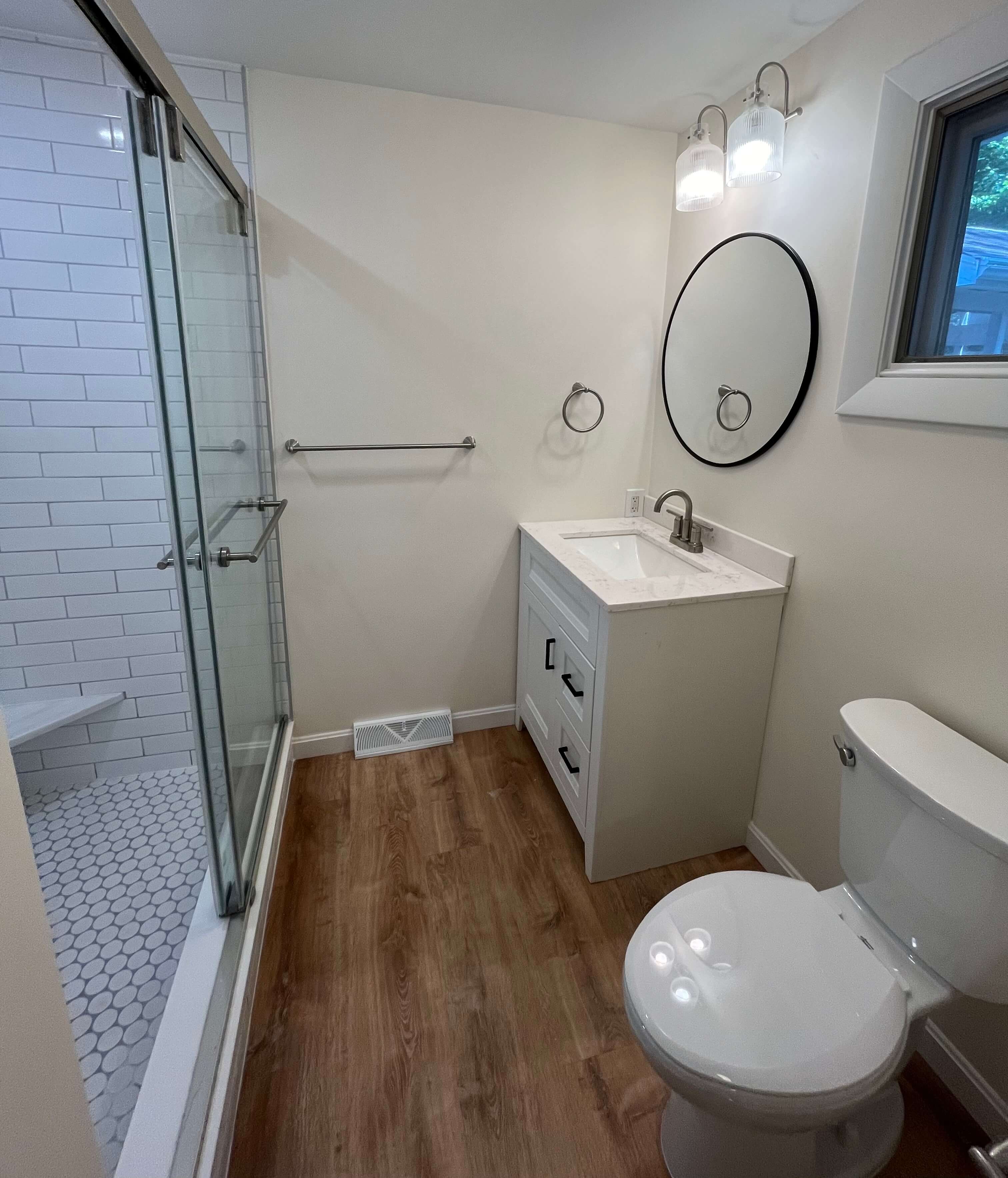 JCM Contracting Belmont MA Bathroom Remodel Modern Shower and Interior Renovation