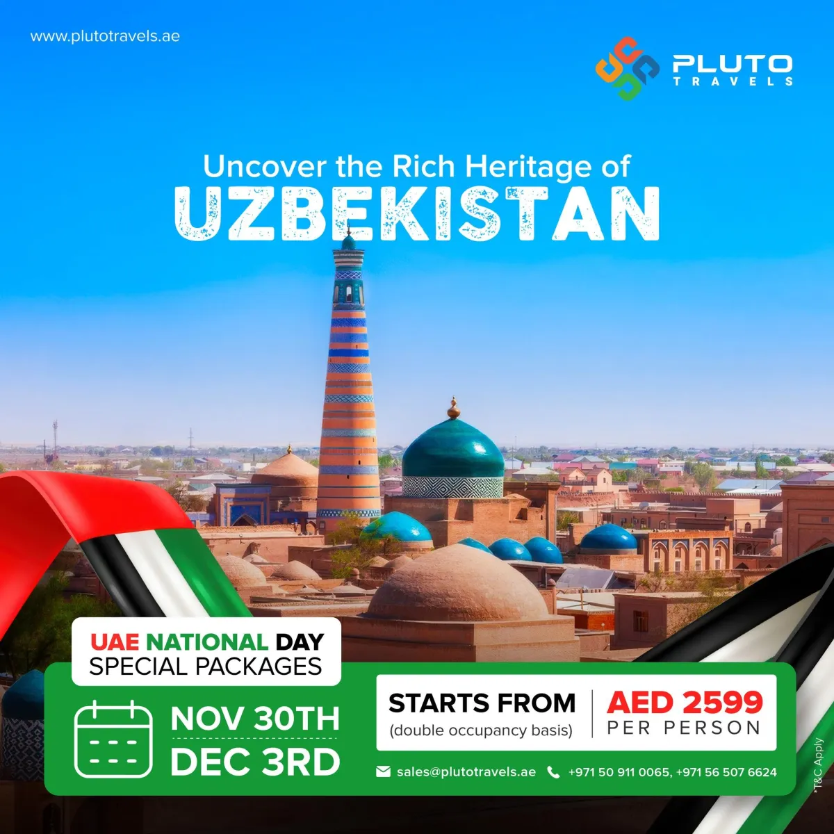 Experience Uzbekistan! Packages starting from AED 2599/person