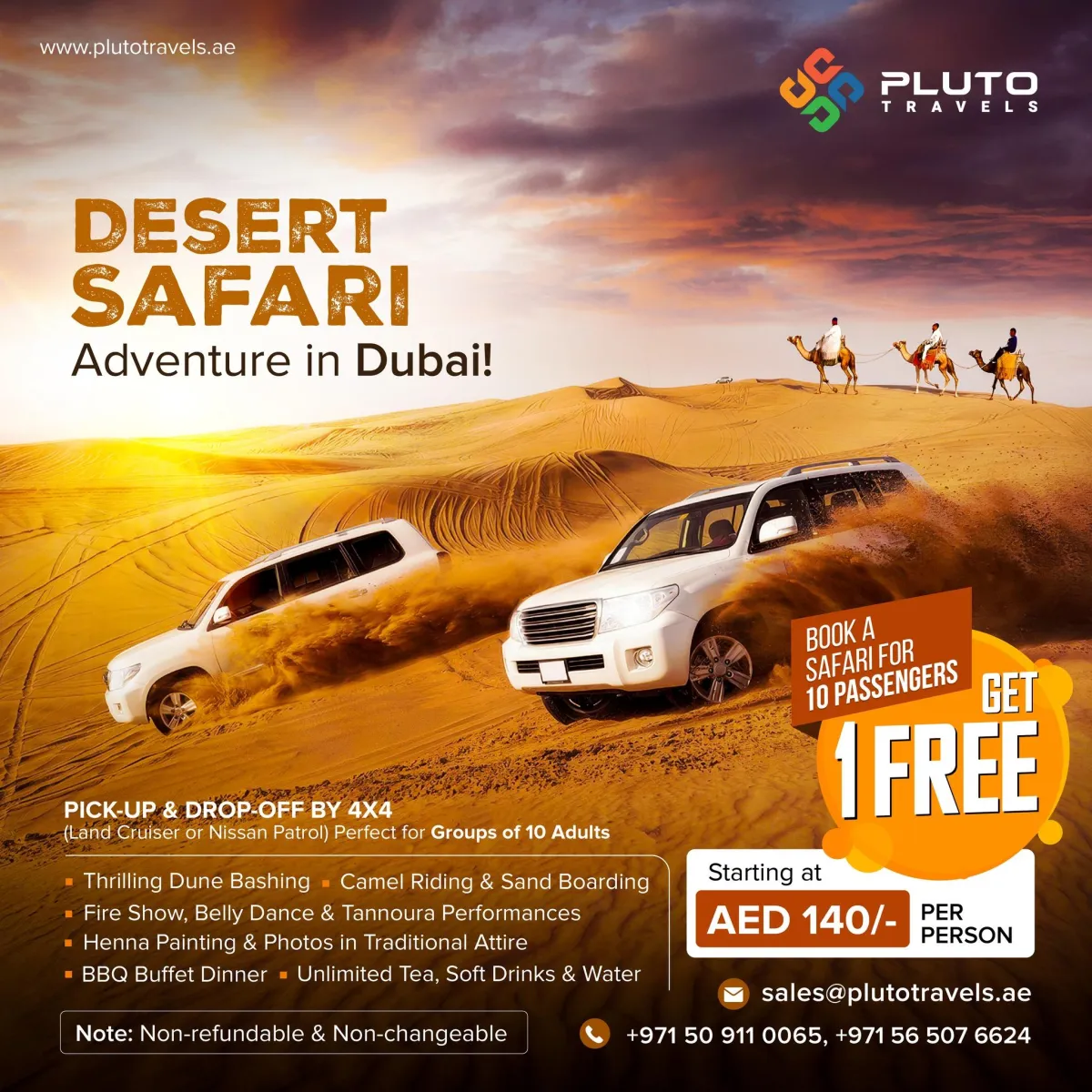 Experience A Private Desert Safari! Packages starting from AED 140 per person