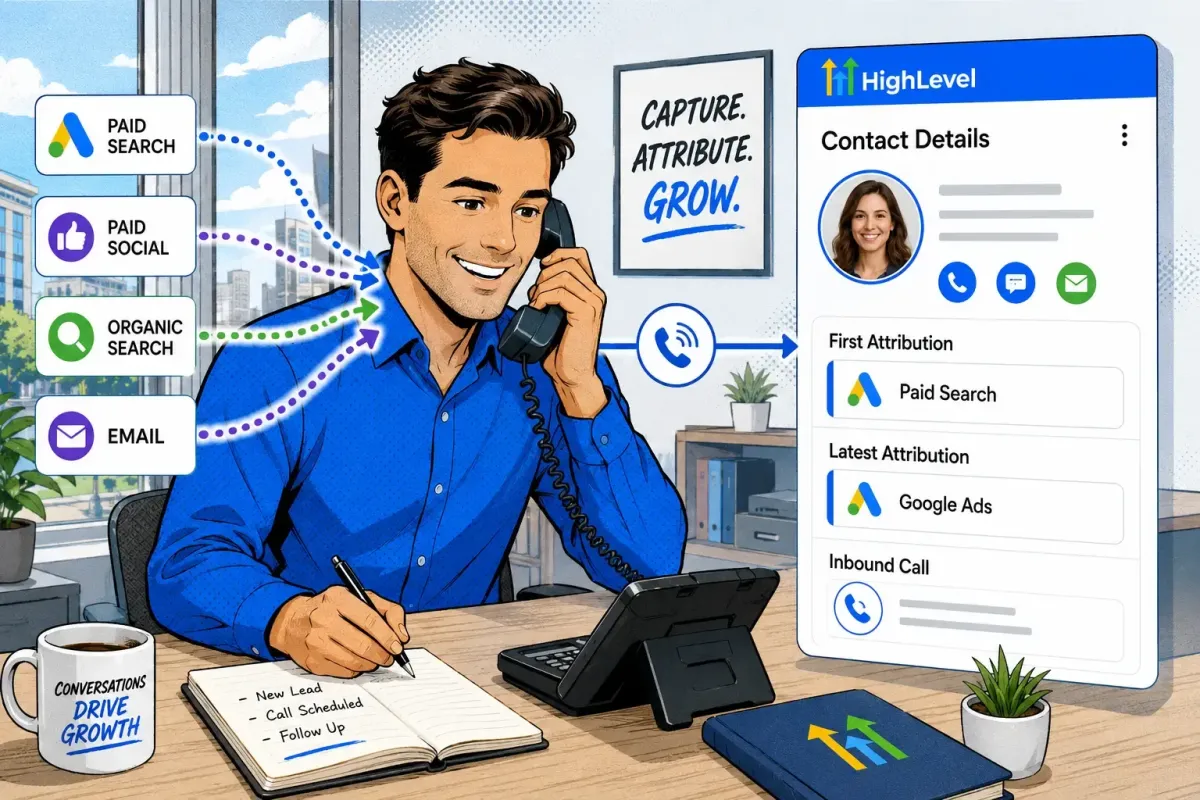 highlevel telephone tracking attribution