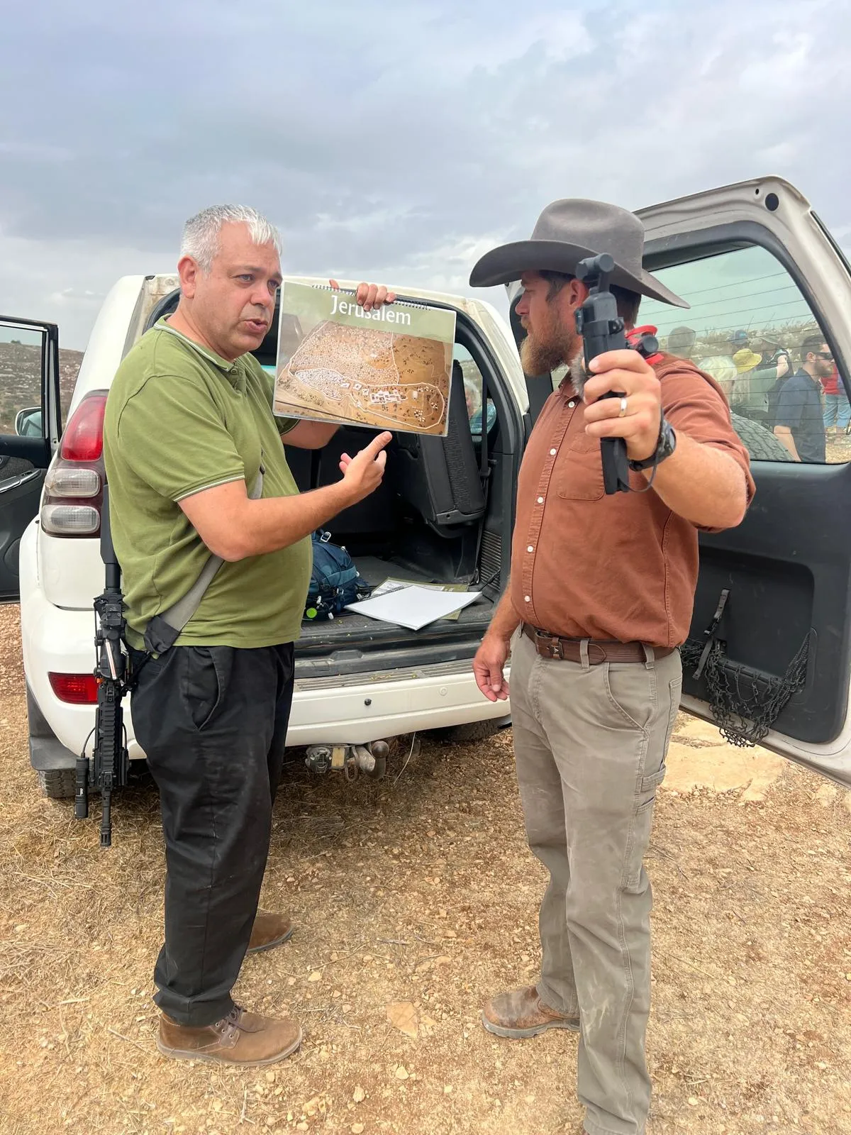Aaron Lipkin and Nate Waller exploring biblical Israel