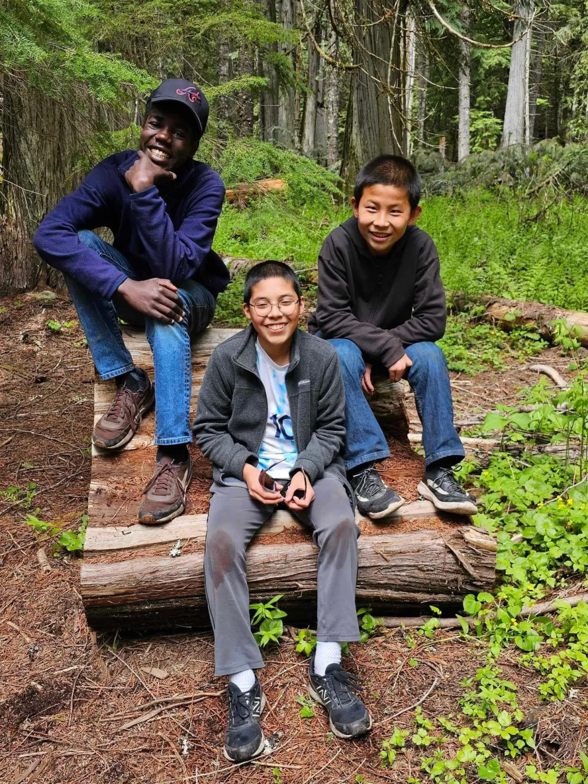 aerial view of graduates wearing hats