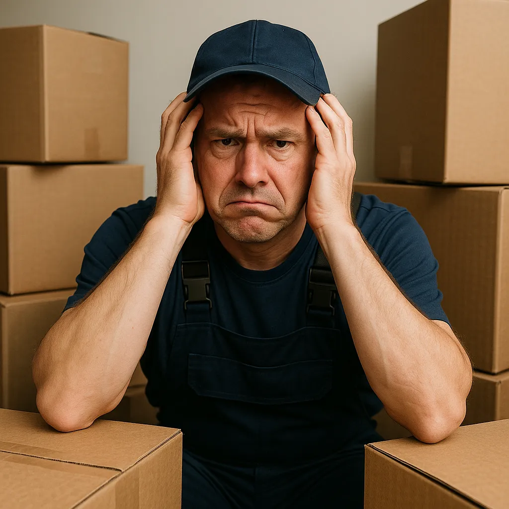 frustrated moving company owner