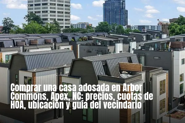 Comprar una casa adosada en Arbor Commons, Apex, NC: precios, cuotas de HOA, ubicación y guía del vecindario