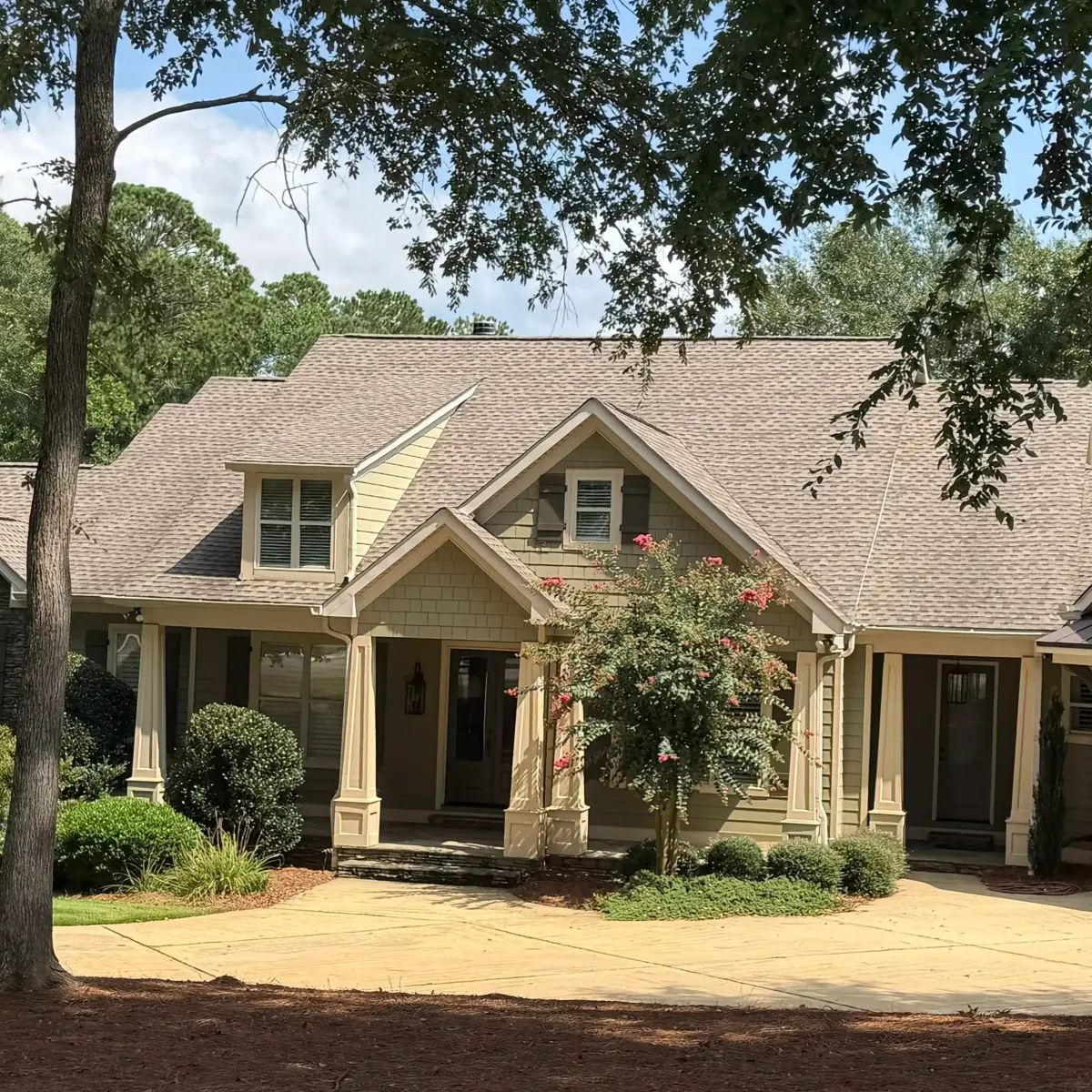 Residential asphalt shingle roof installed by Dunning Roofing in Central Alabama