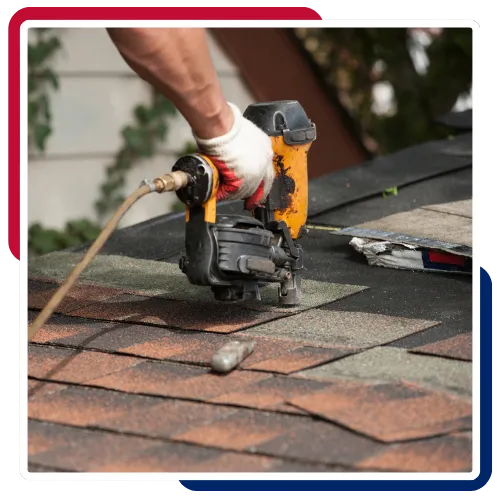 Professional roof installation team working on a home in Huntington Station, NY