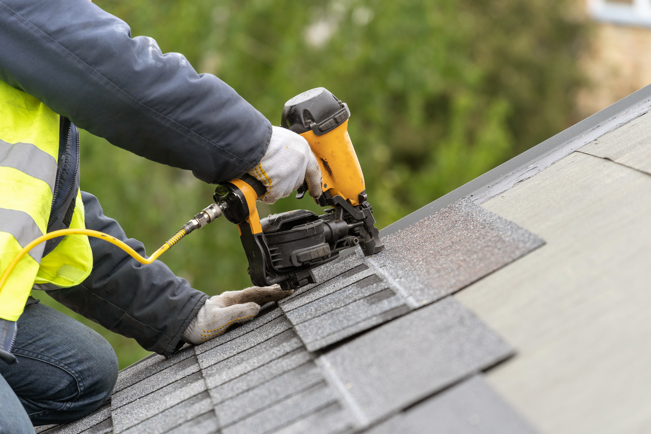 Emergency roof repair in Bay Shore, NY after storm damage on a residential property