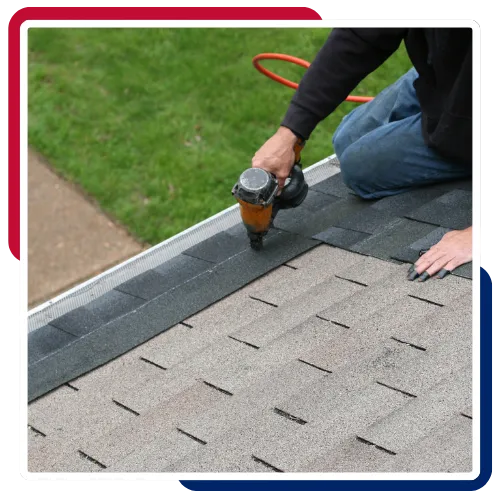  Roof repair inspection showing a contractor checking roof problem areas