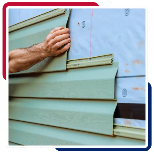 Vinyl siding repair on damaged exterior panels in Bay Shore, NY