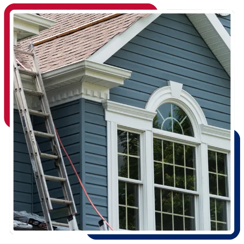 Local siding repair contractor in Babylon, NY working on home exterior panels