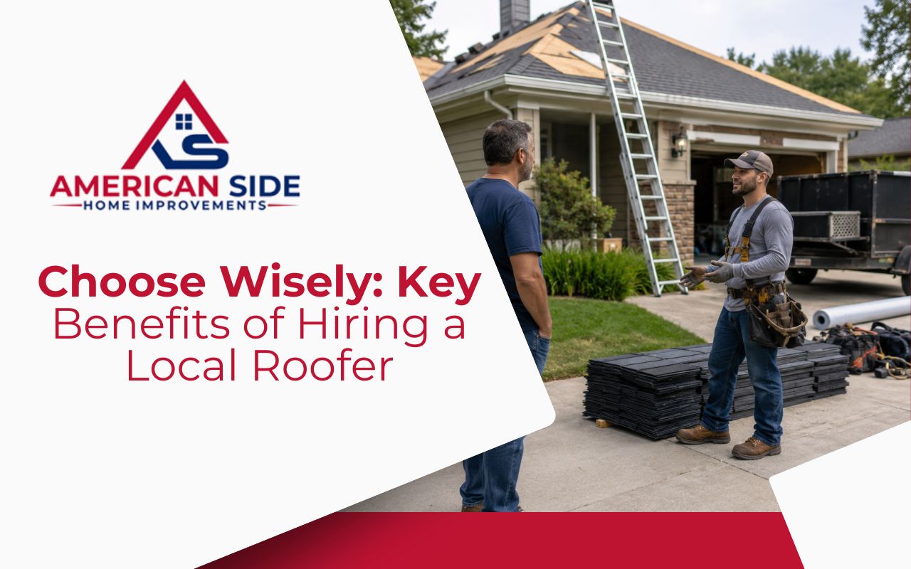 Home roof showing the benefits of hiring a local roofer