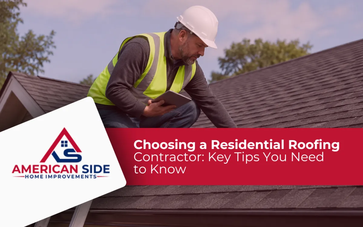Residential roofing contractor inspecting a home roof