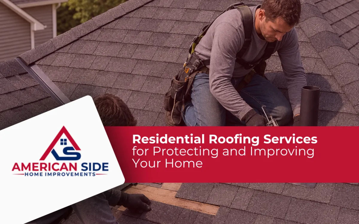 Residential roofing services performed on a shingle roof