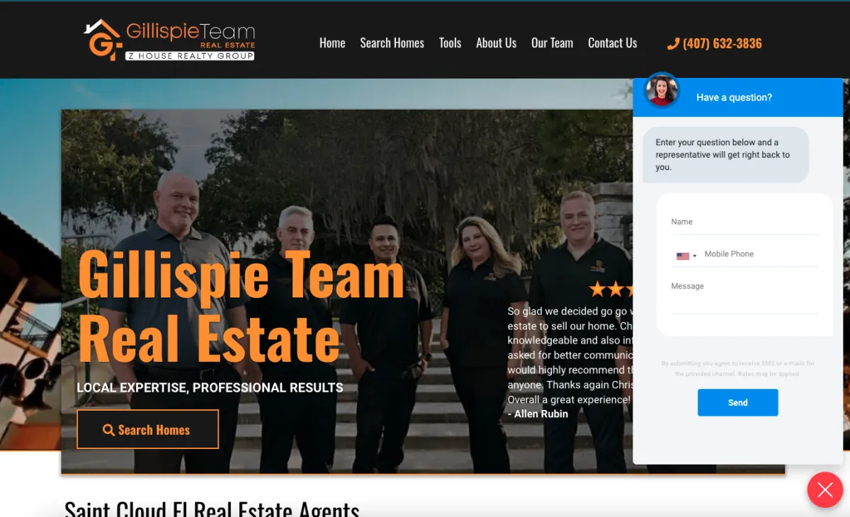 Gillispie Team Real Estate Website