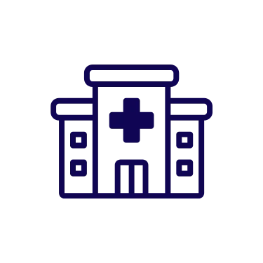 Hospital building icon, representing Medicare Part A inpatient hospital coverage.