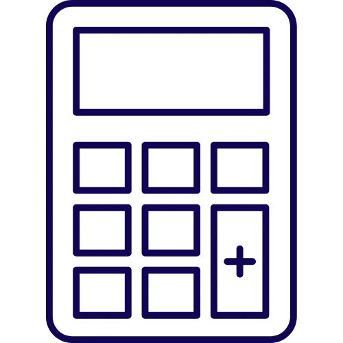 Calculator icon to symbolize the ability to calculate the Part D late enrollment penalty. 