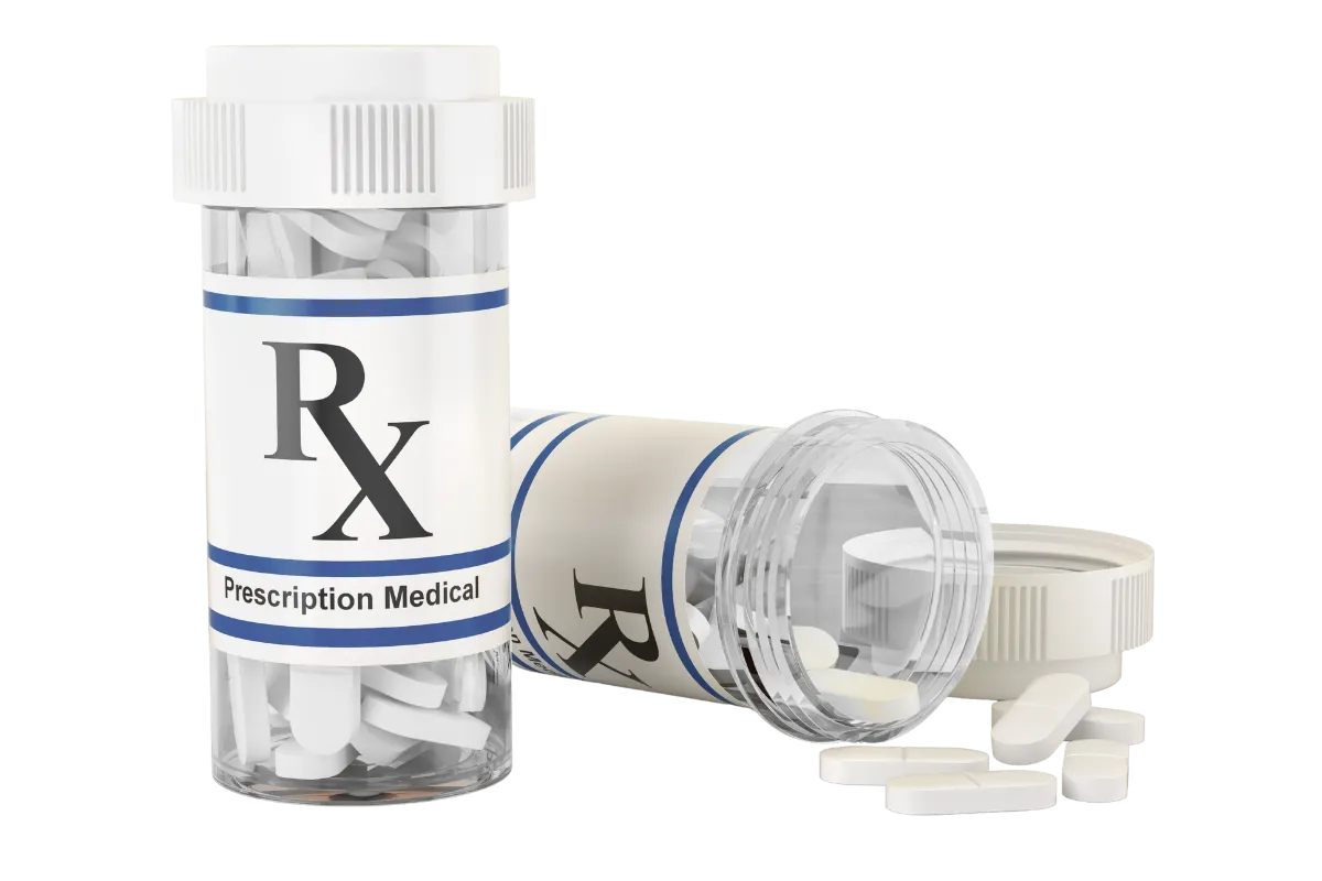 Two pill bottles symbolizing Medicare Part D Prescription drug coverage.