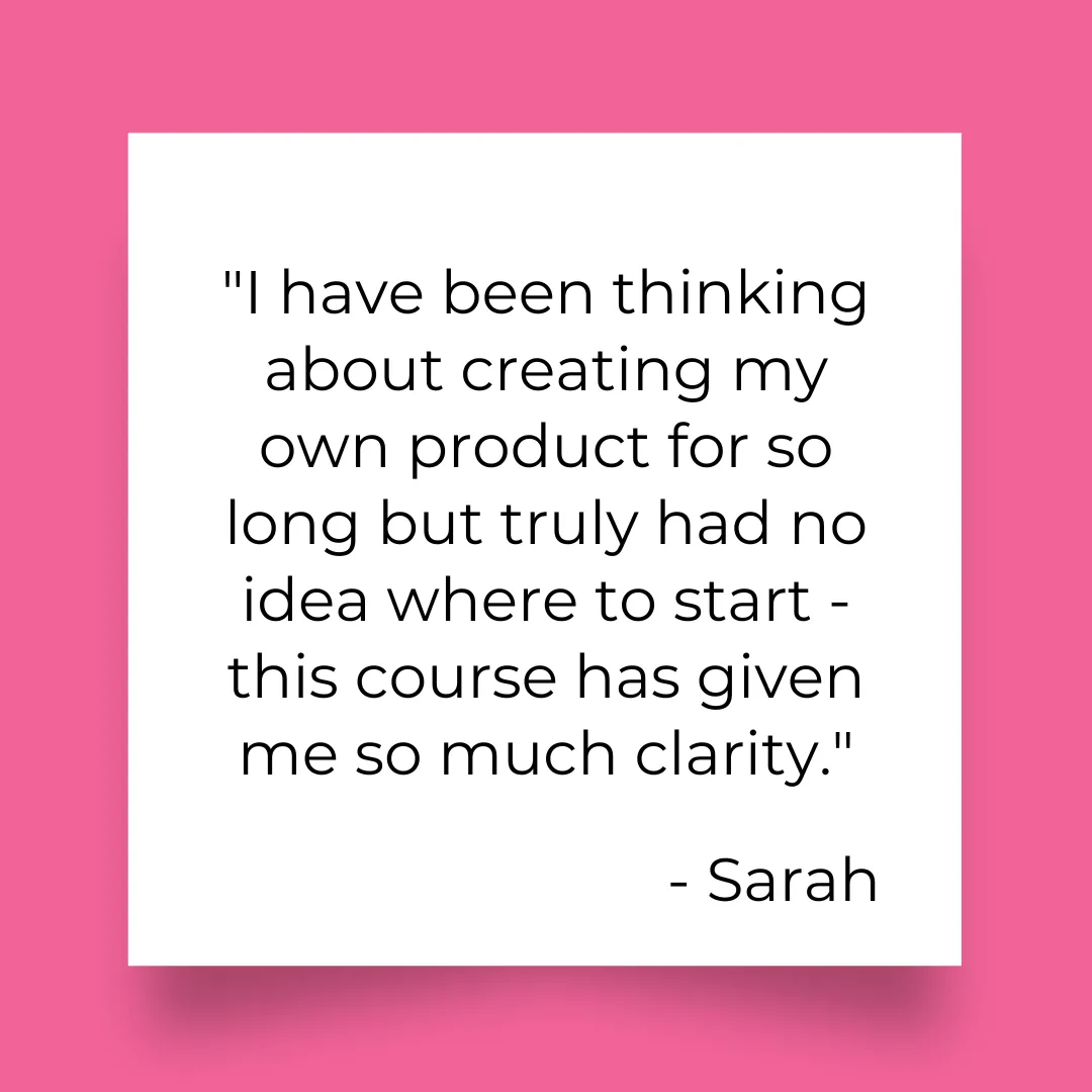 Image of a woman wearing an orange jumper and posing for the camera while sitting on the beach, with a caption that reads, 'Mia made 4X ROI on her products within 1-2 months AND over Black Friday.'