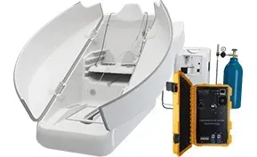 Front view of HOCATT Ozone Sauna System at AWAREmed wellness clinic