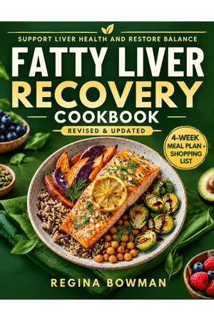 Revised and updated cover of the "Fatty Liver Recovery Cookbook" by Regina Bowman