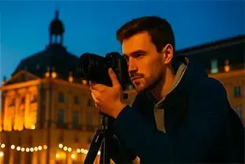 Stage photo de nuit pour capturer Granville illuminée