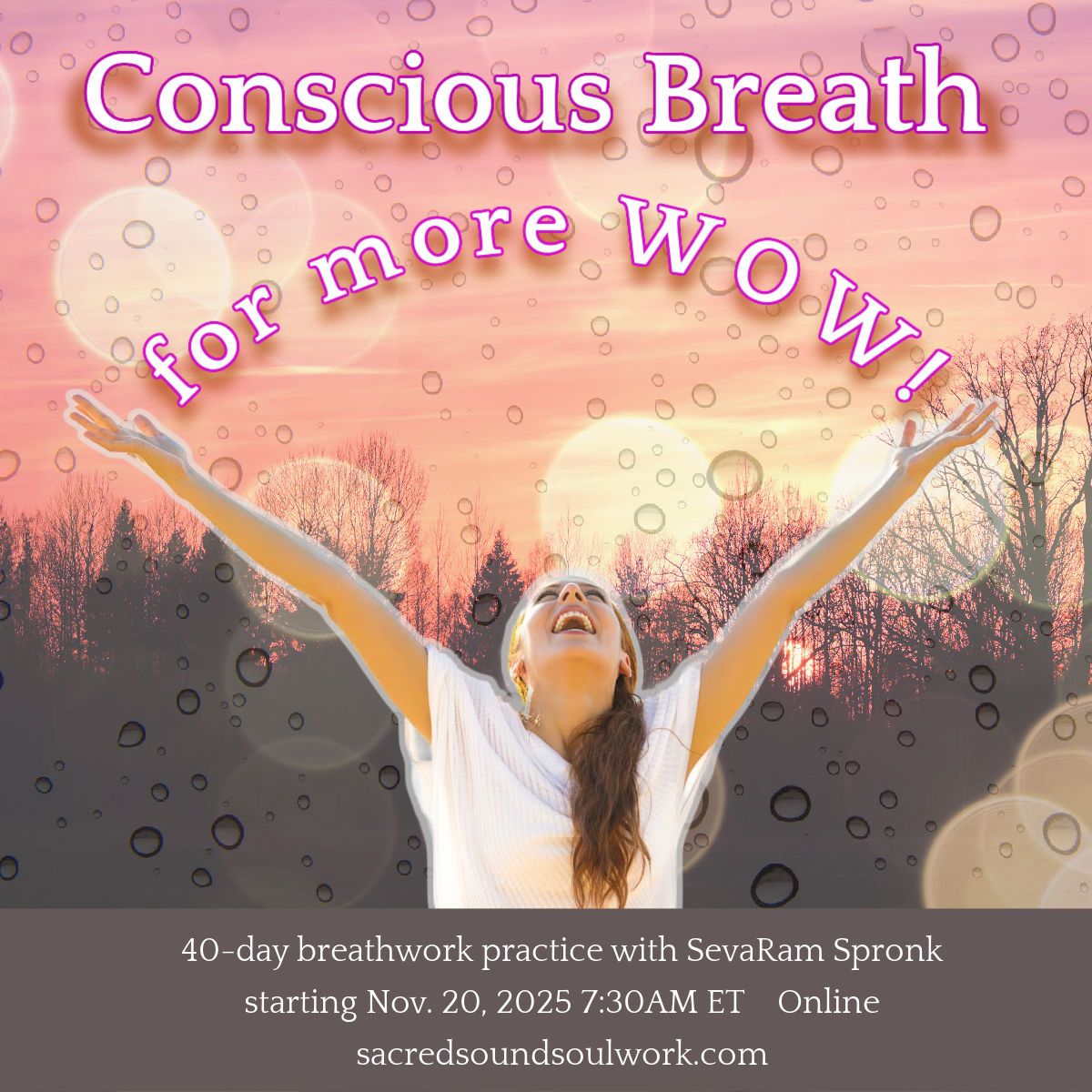 a photocollage depicting a woman enjoying a full, conscious breath