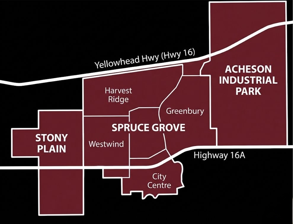 Illustrated Map of Spruce Grove, Alberta 