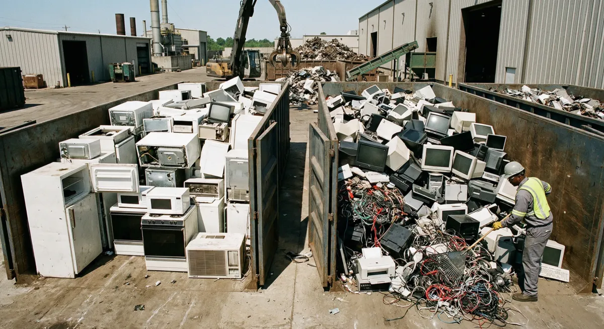 Safe removal and collection of bulky appliances and electronics for professional e-waste disposal.