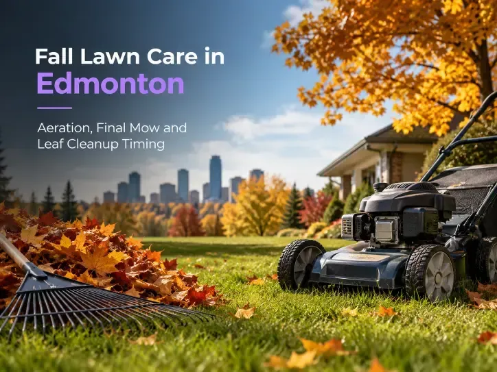 Fall Lawn Care Edmonton Aeration, Final Mow & Cleanup