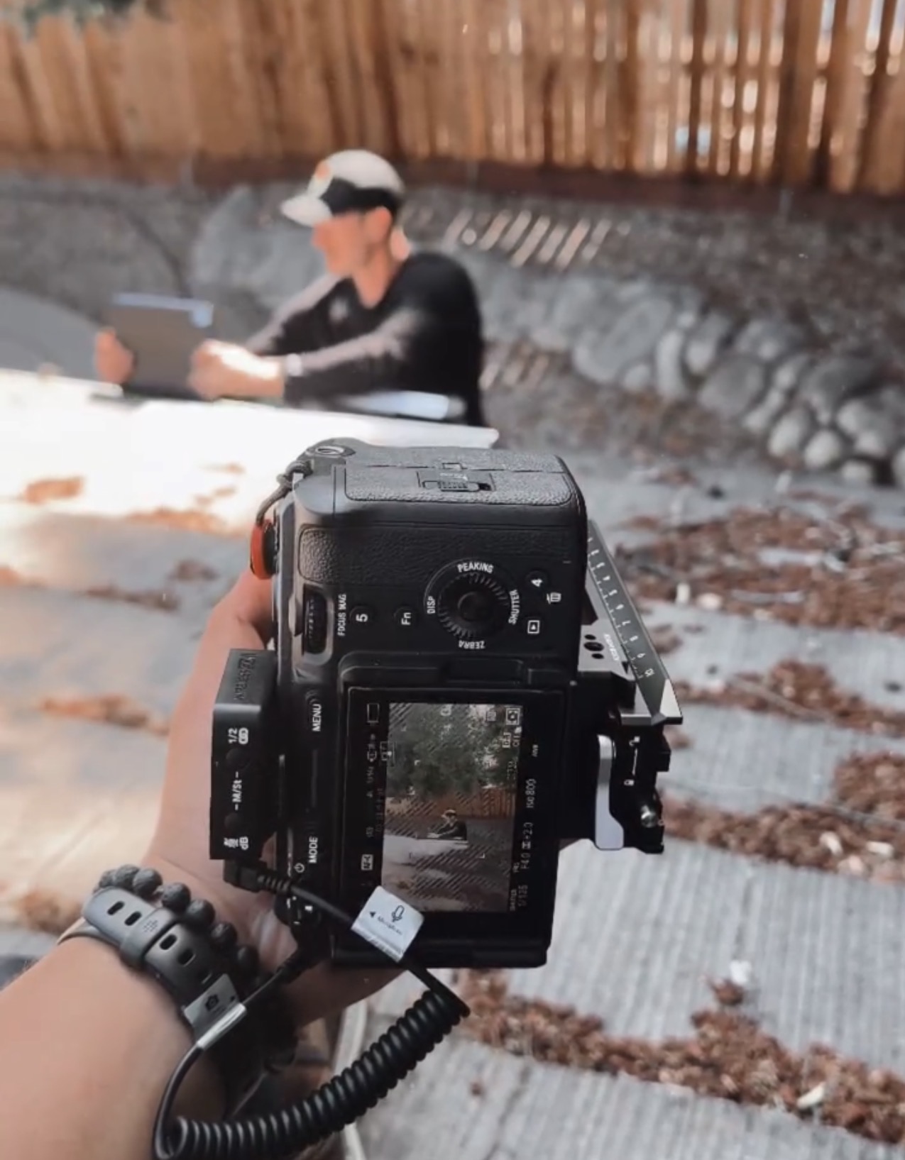 Video production equipment on clean studio surface