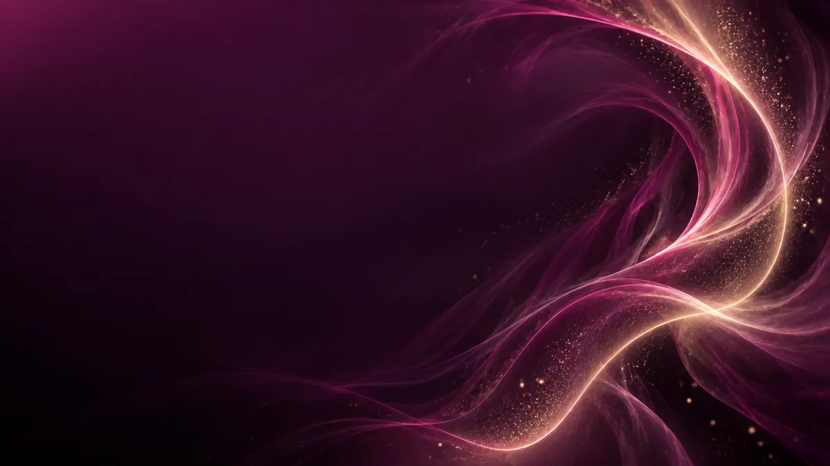 Abstract magenta and gold energy swirl representing emotional transformation and nervous system regulation