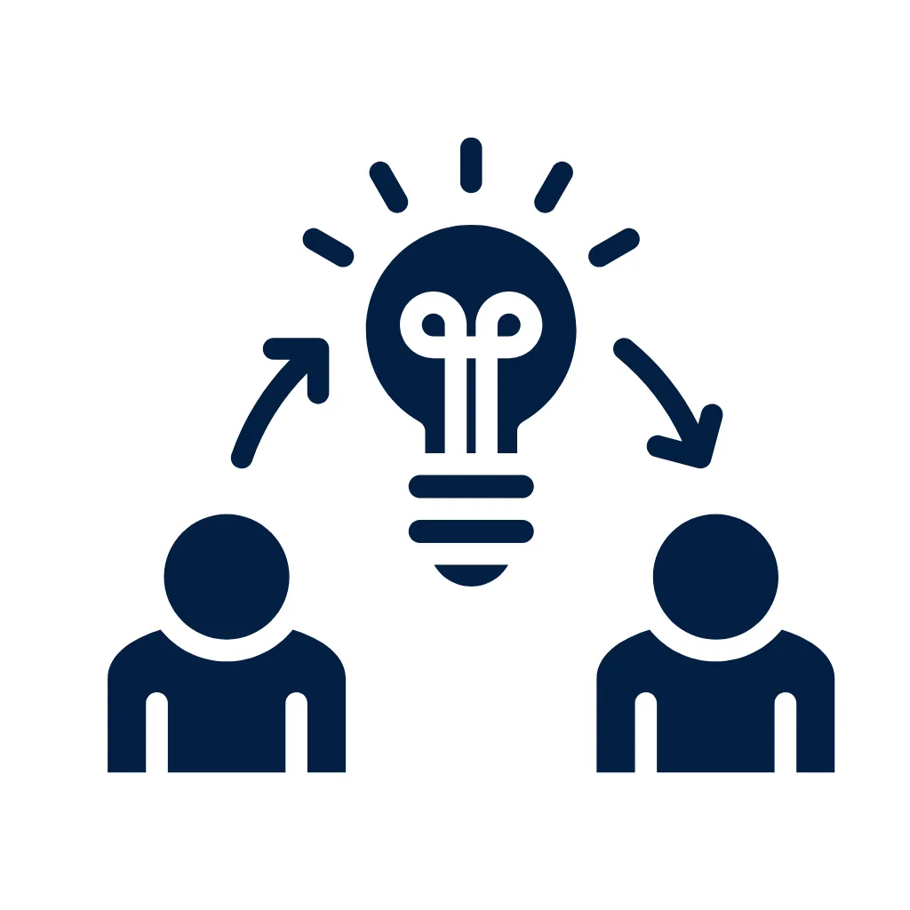 Alignment icon representing shared clarity, unified direction, and leadership teams moving together with purpose.