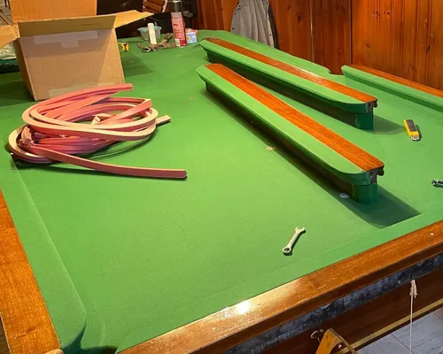 pool table being repaired