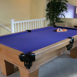 pool table with purple felt