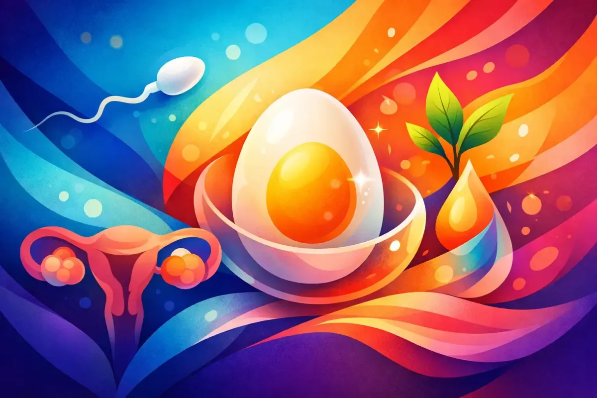 A healthy sperm is dashing towards a fecund egg, ready for implantation.