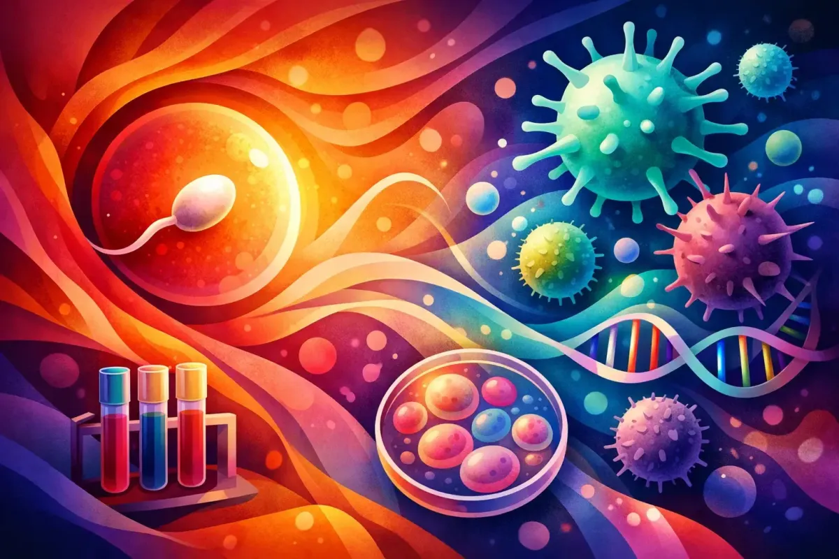 Immune cells and double stranded DNA throughout the egg and sperm