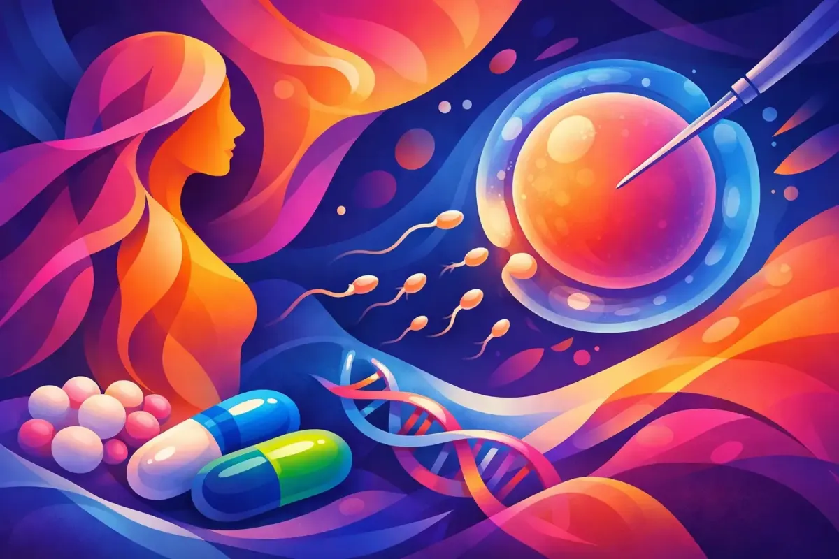 Abstract image of an IVF retrieval occurring. 