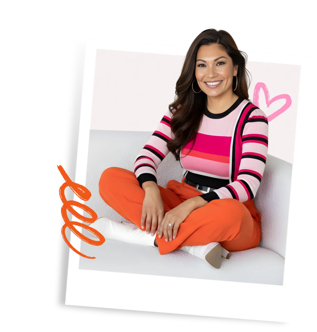 Wanda Lambert, Christian messaging strategist for women solopreneurs, smiling confidently in pink geometric blouse