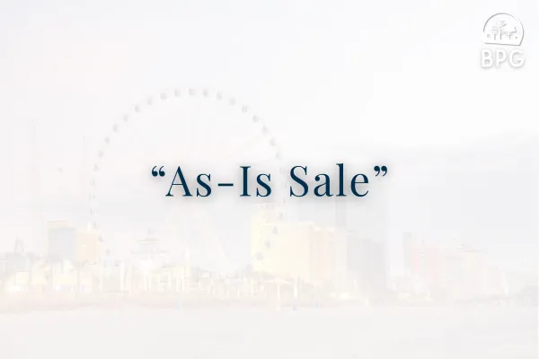 As-Is Sale in Myrtle Beach