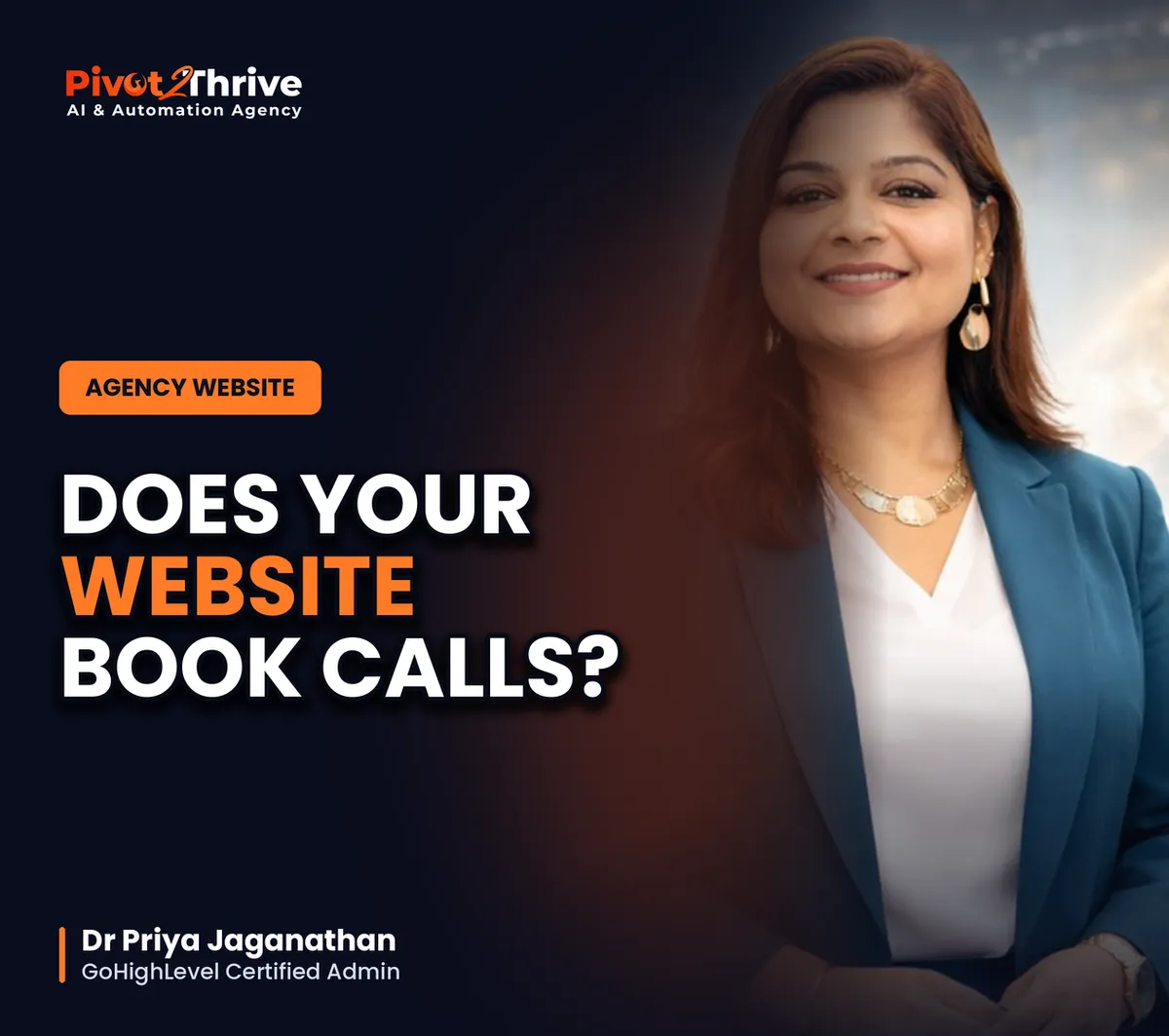 AI agency website guide for Australia cover with Dr Priya Jaganathan asking does your website book calls