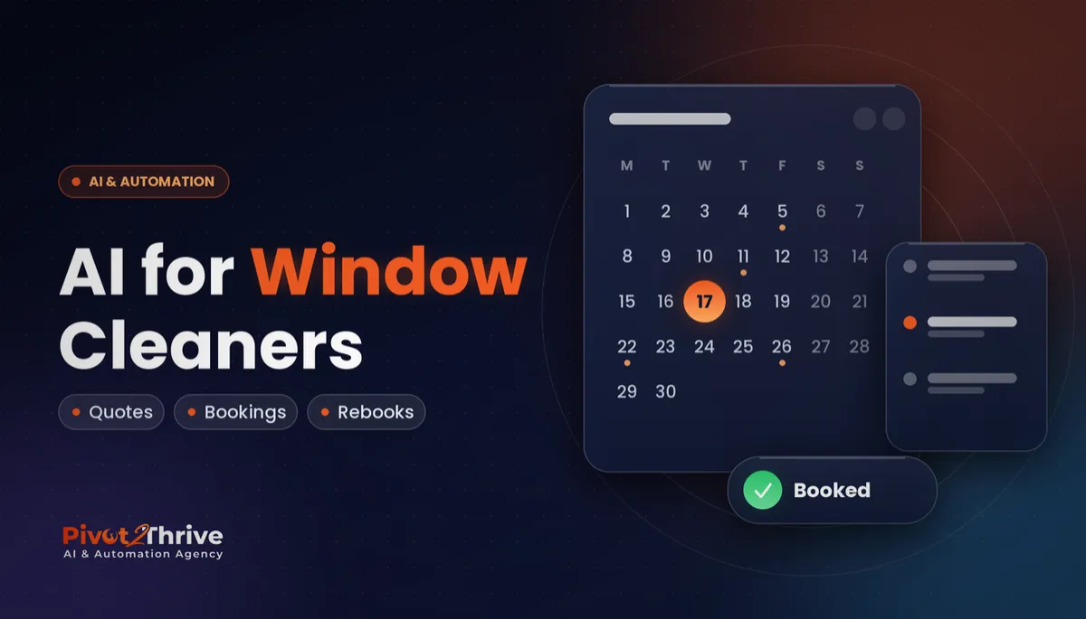 AI for window cleaners in Australia cover showing an automated booking calendar