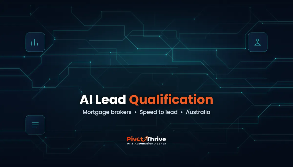 AI lead qualification for mortgage brokers in Australia — Pivot 2 Thrive editorial cover