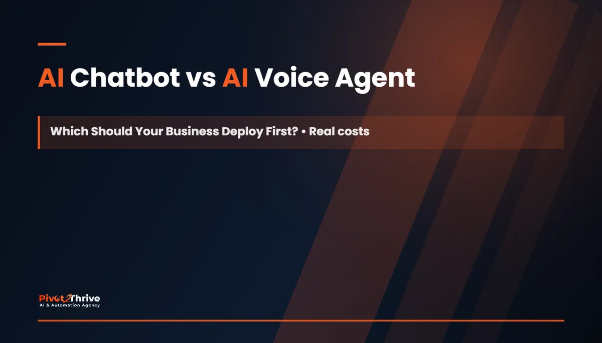 AI chatbot vs AI voice agent comparison for Australian businesses — Pivot2Thrive