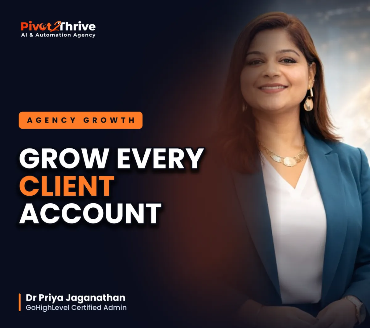 Upsell AI automation to existing clients - Dr Priya Jaganathan, Pivot 2 Thrive agency growth guide